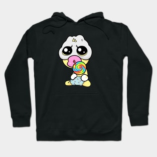 Cute Slluks character is ready for his rainbow candy illustration Hoodie